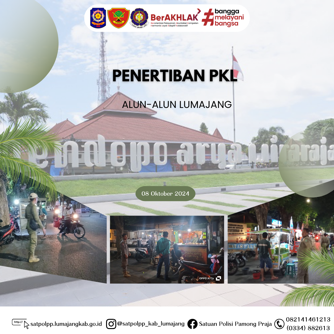 Penertiban PKL di kawasan alun - alun Lumajang