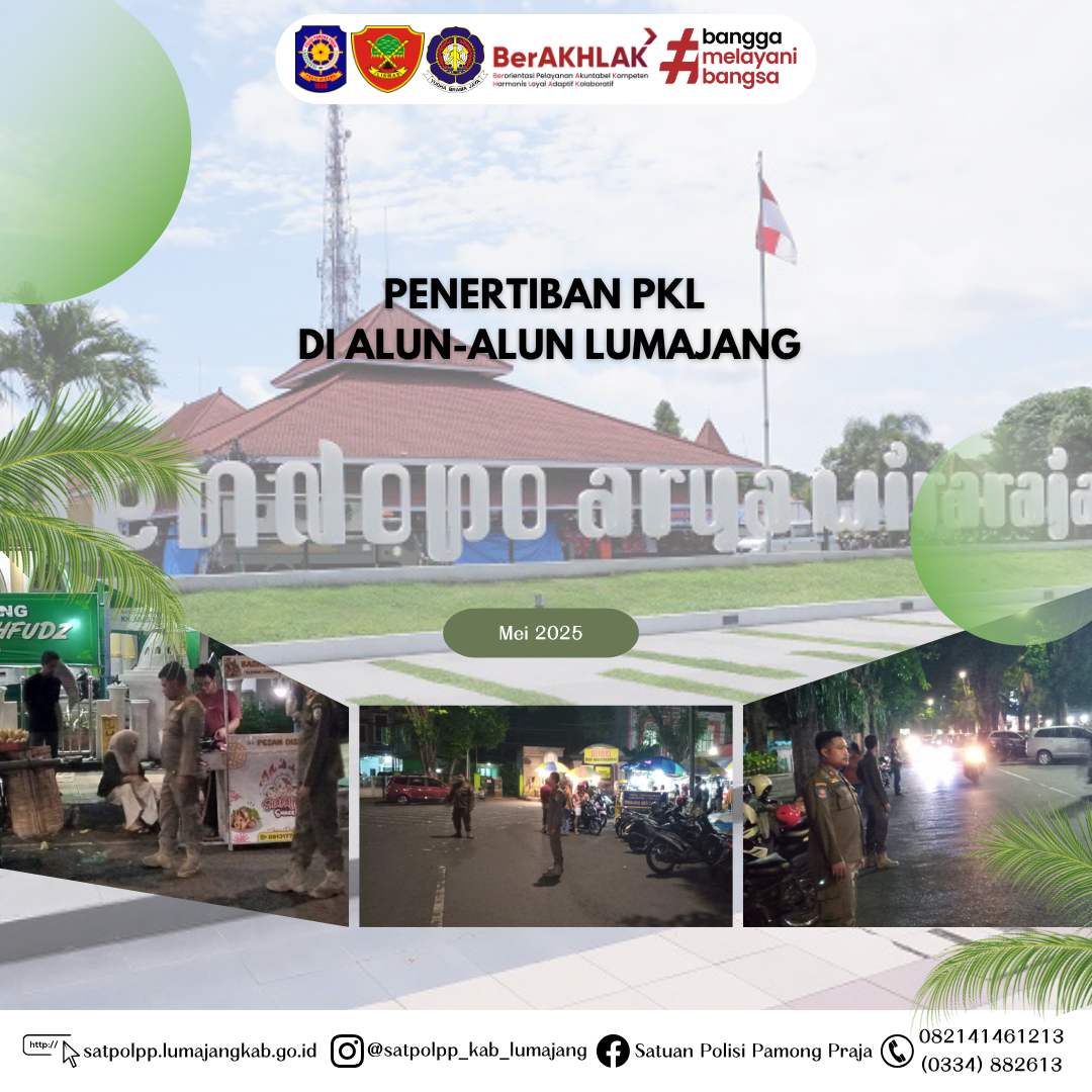 Penertiban PKL di kawasan alun - alun Lumajang