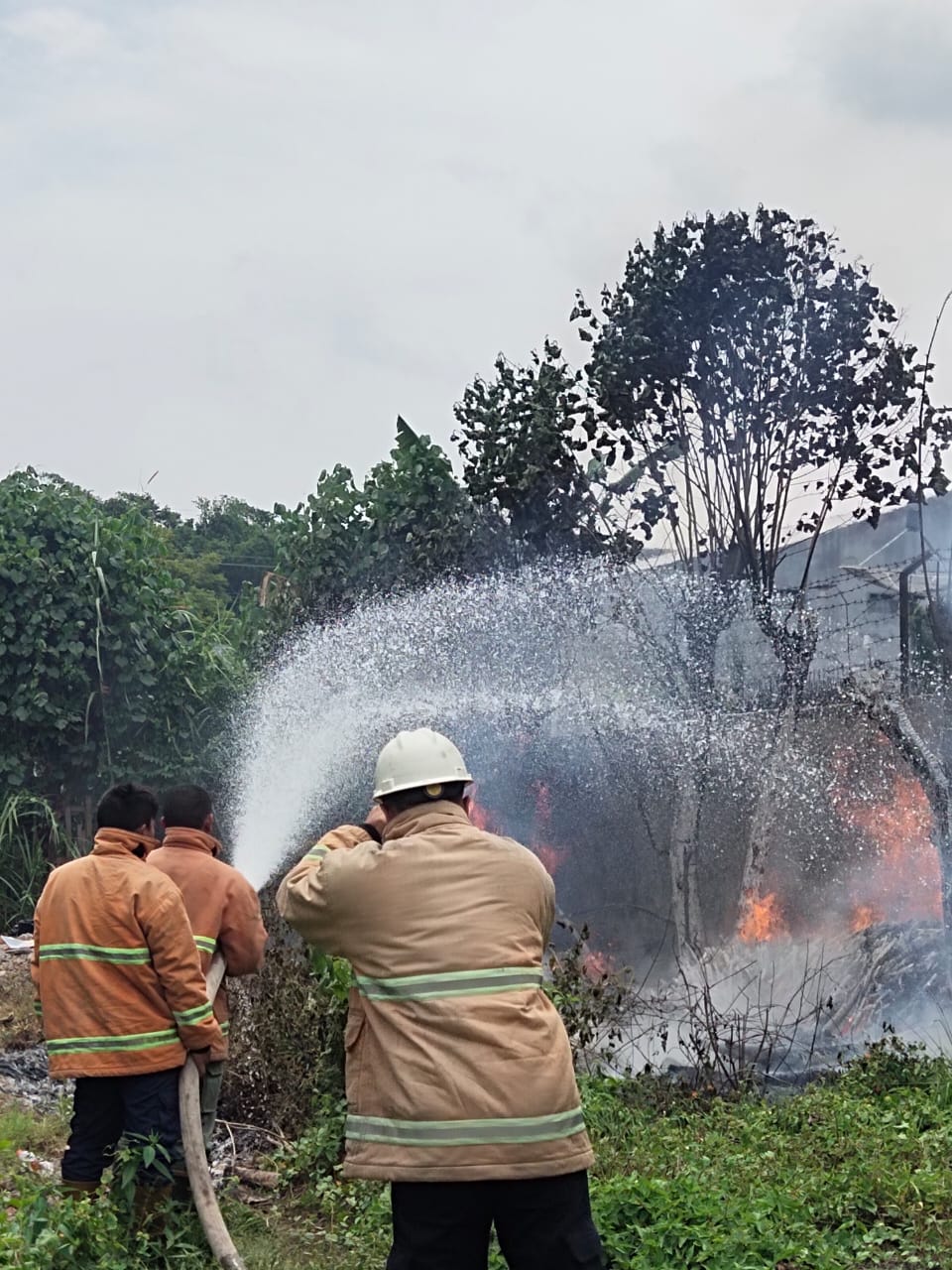 Penanganan Kebakaran Sampah Jl. Embong kembar RT 03 RW 06  Kel. Tompokersan Kec.Lumajang kab. Lumajang 