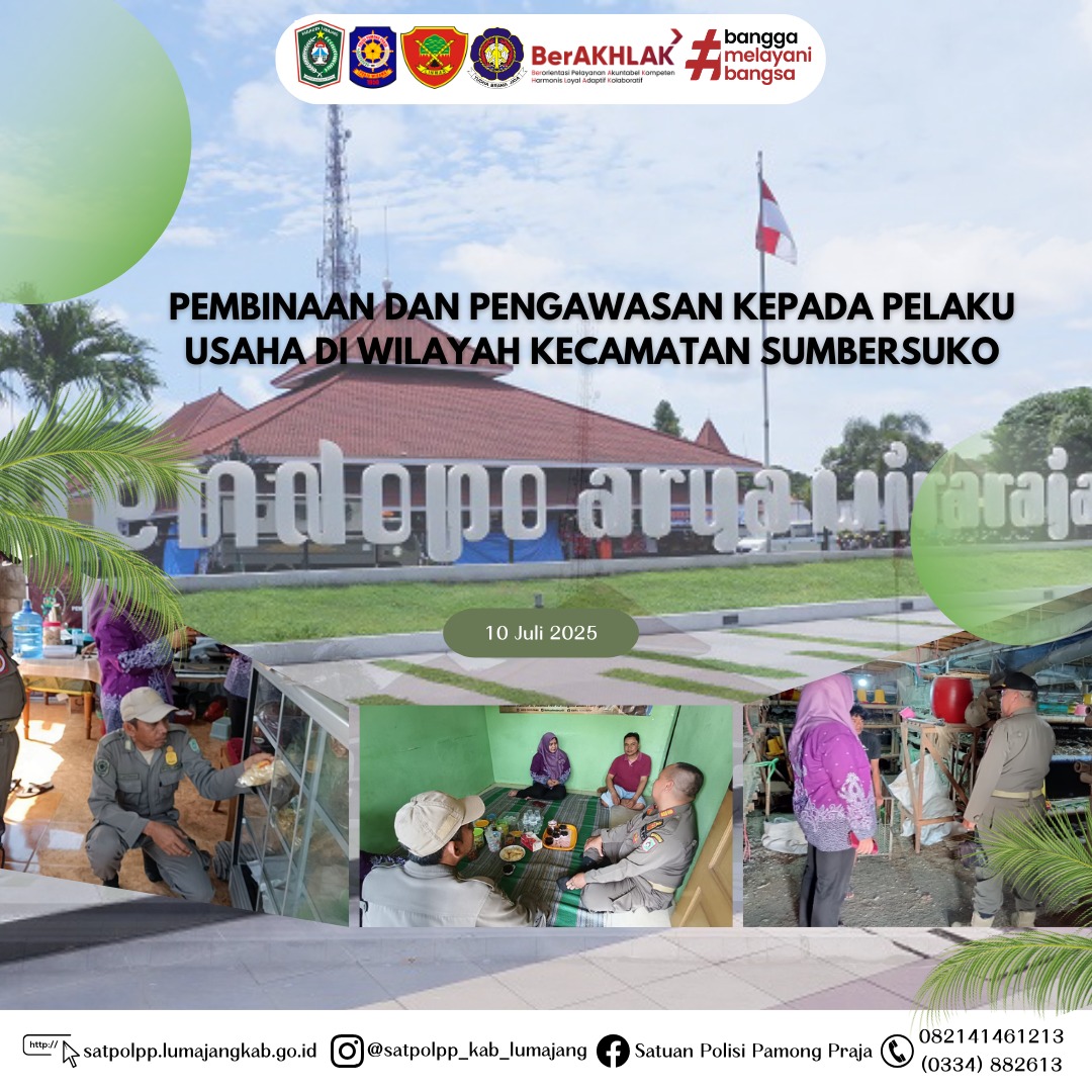 Pembinaan dan Pengawasan Kepada Pelaku Usaha di wilayah Kecamatan Sumbersuko