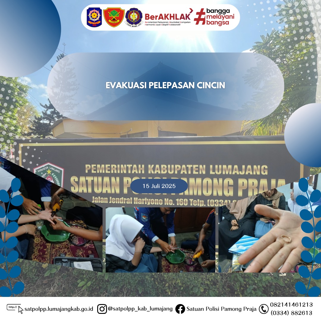 Tim Damkar Satpol PP Lumajang Berhasil Melepaskan Cincin yang Terjebak di Jari