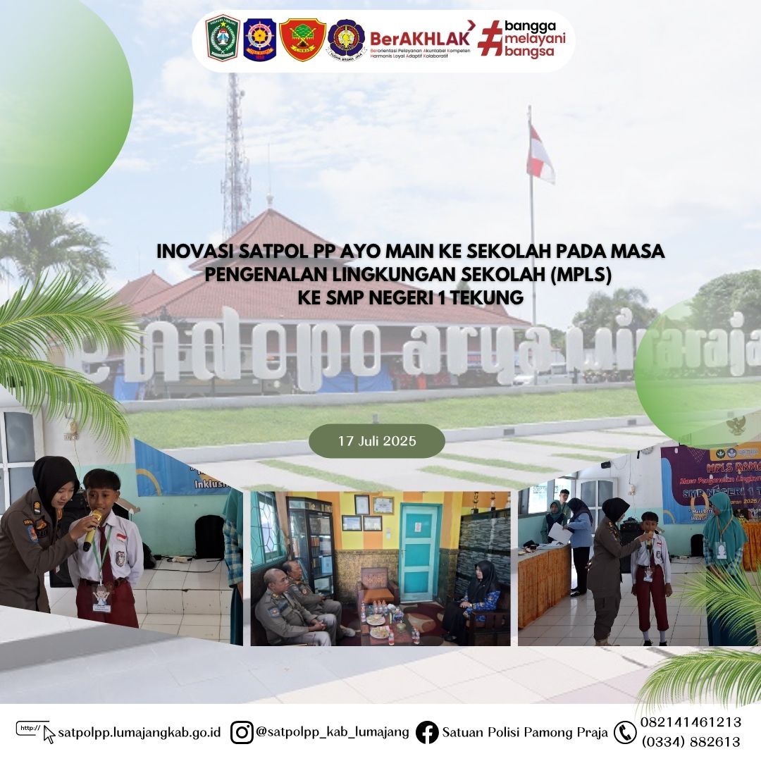 Satpol PP Ayo Main Ke Sekolah di SMP Negeri 1 Tekung