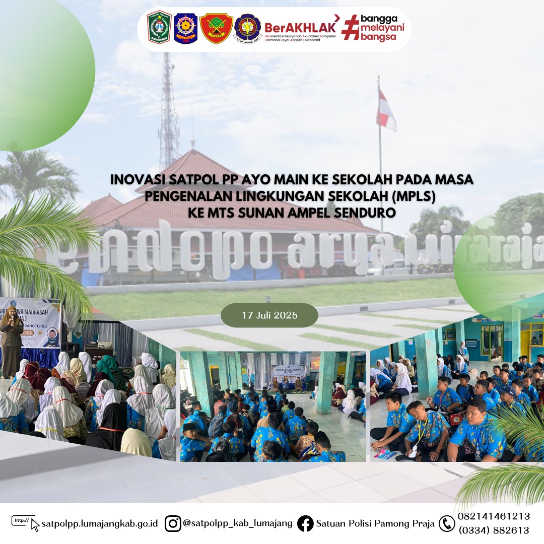 Satpol PP Ayo Main Ke Sekolah di MTS Sunan Ampel Senduro