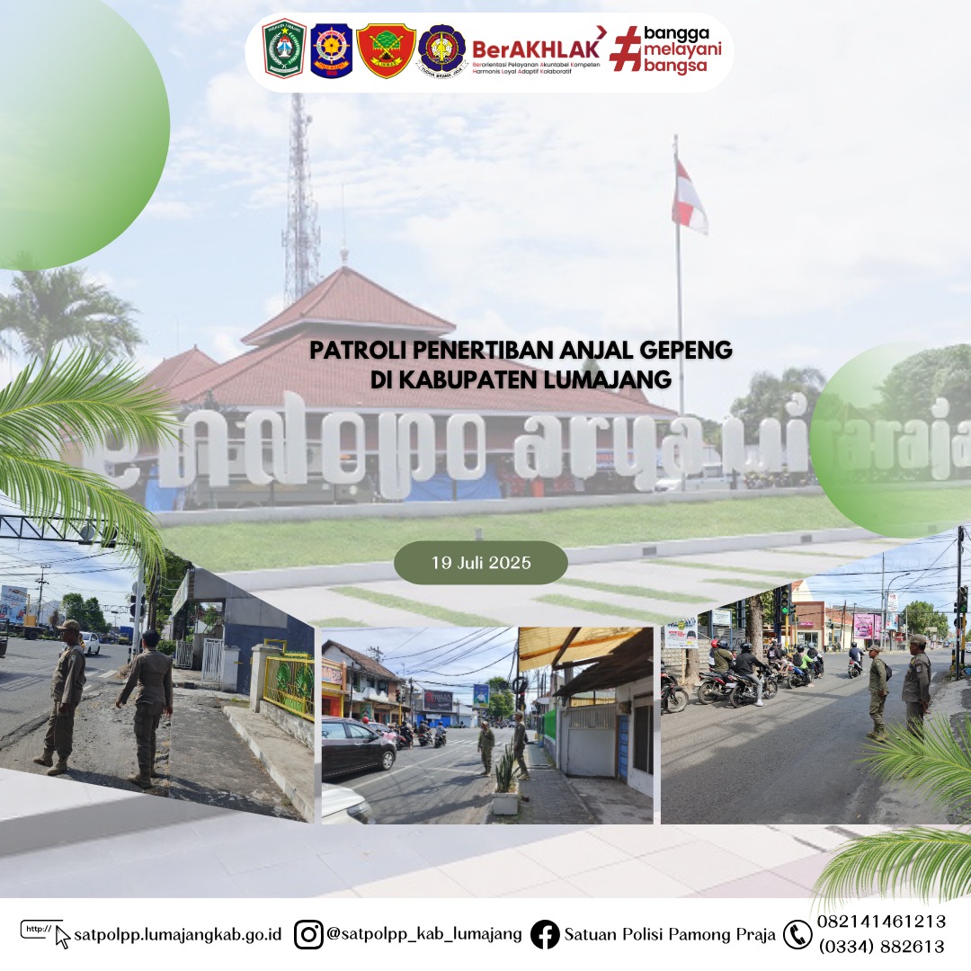 Penertiban Anjal, Gepeng, Badut di Perempatan Lampu Merah Wilayah Kabupaten Lumajang