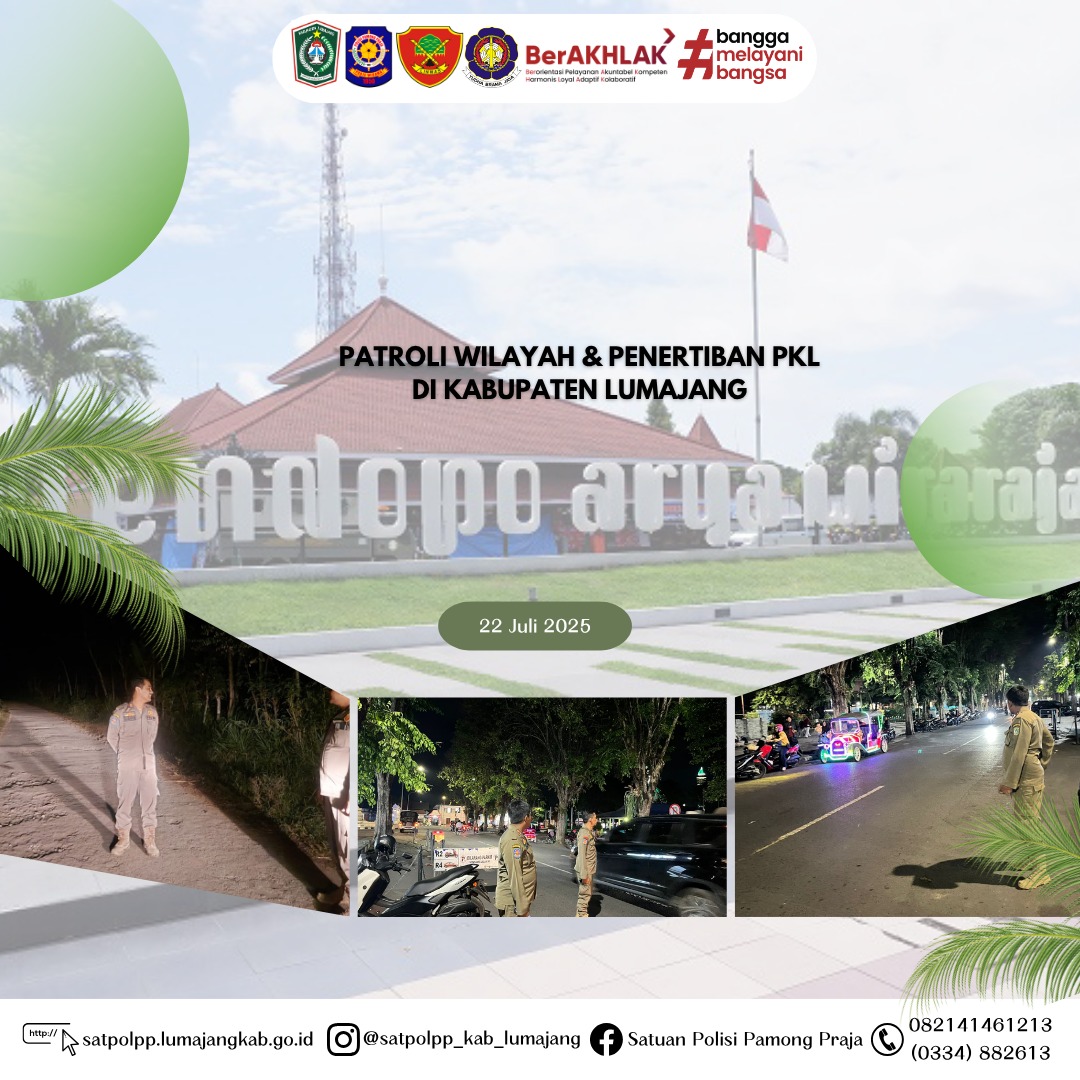 Patroli Wilayah dan Penertiban PKL di Kabupaten Lumajang 