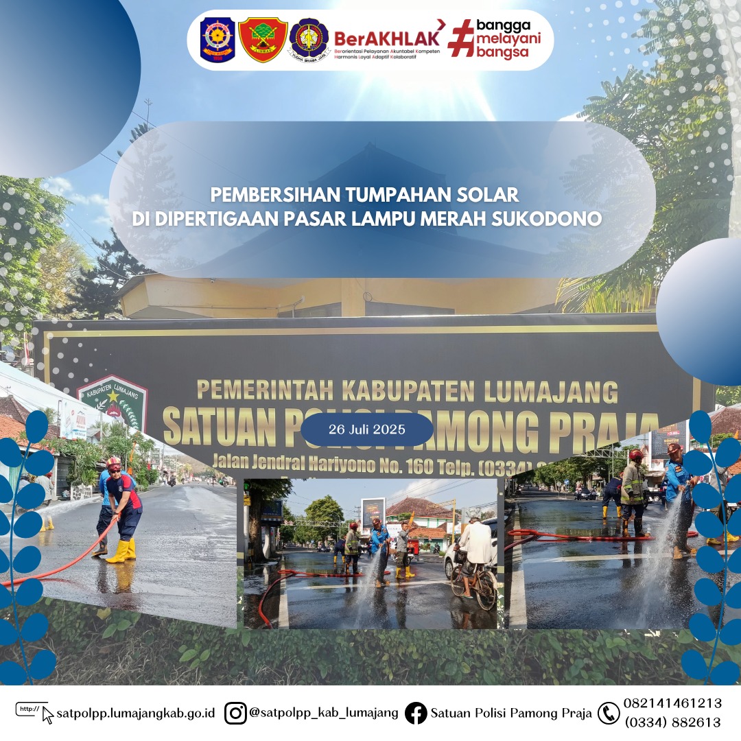 Pembersihan Jalan Akibat Tumpahan Solar