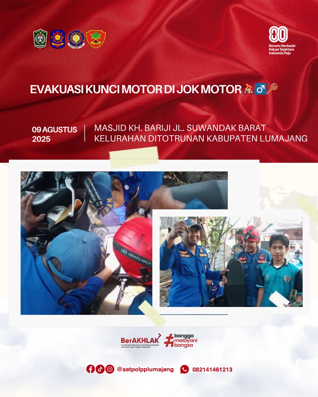 Evakuasi Kunci Motor di Jok Motor