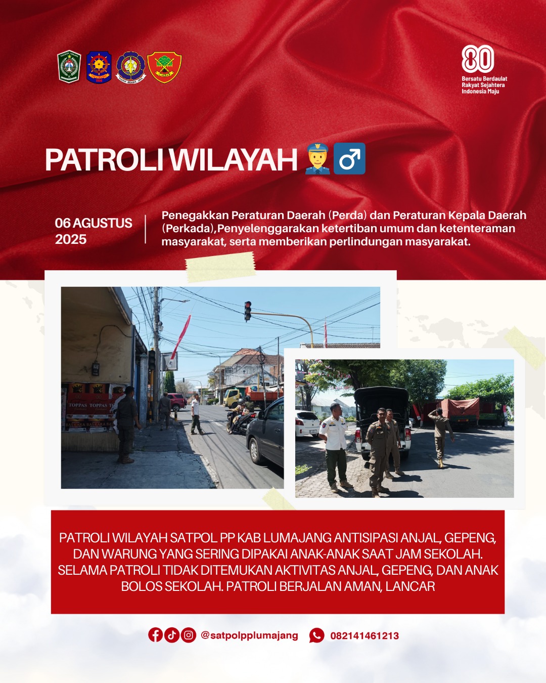 Penertiban Anjal, Gepeng, Badut di Perempatan Lampu Merah Wilayah Kabupaten Lumajang