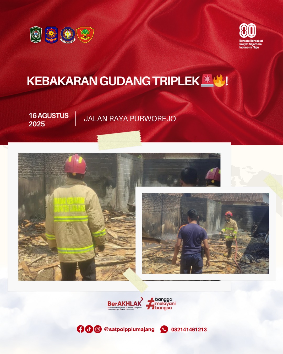 Kebakaran Gudang Triplek Jalan Raya Purworejo 