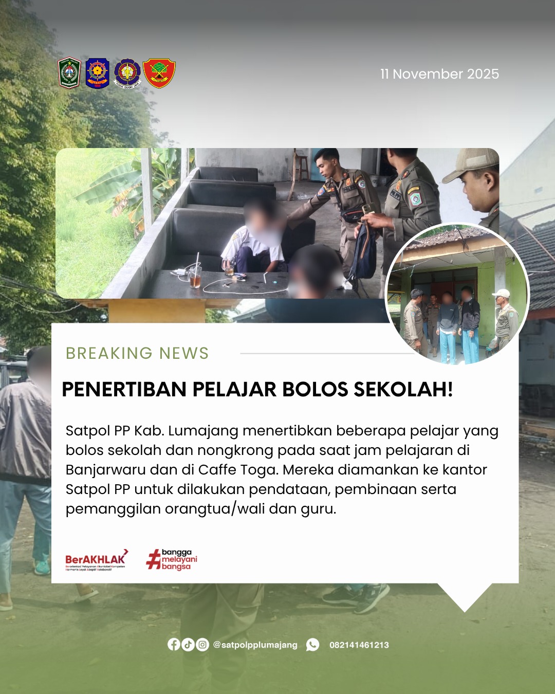 Patroli Wilayah Satpol PP Kab. Lumajang Berjalan Lancar, Situasi Terpantau Aman dan Kondusif