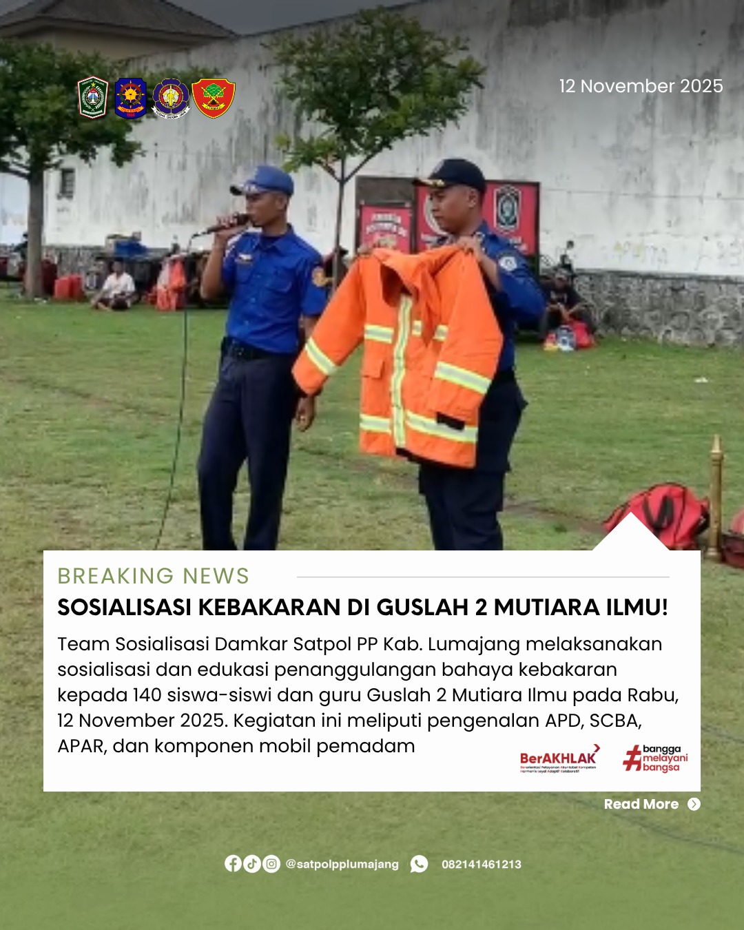 Sosialisasi dan Edukasi Penanggulangan Bahaya Kebakaran pada siswa Guslah 2 Mutiara Ilmu