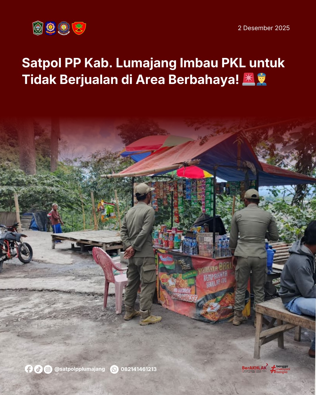 Satpol PP Kab. Lumajang Imbau PKL untuk Tidak Berjualan di Area Berbahaya! ????????