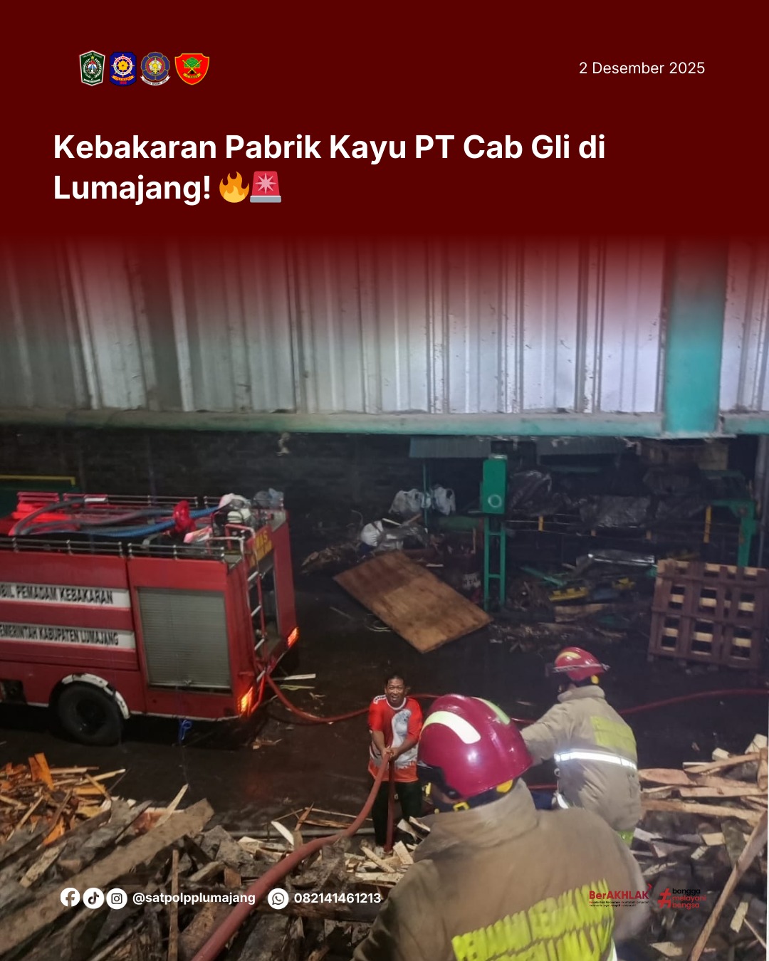 Kebakaran Melanda Pabrik Kayu PT Cab Gli di Lumajang! ????????