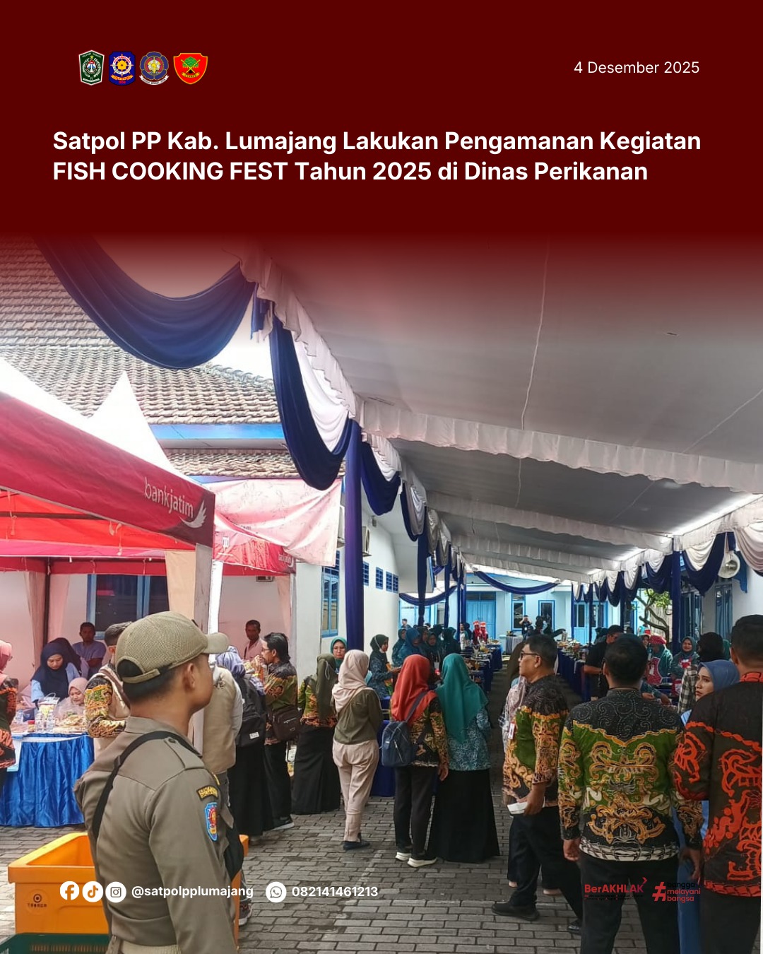 Satpol PP Kab. Lumajang Lakukan Pengamanan Kegiatan FISH COOKING FEST Tahun 2025 di Dinas Perikanan