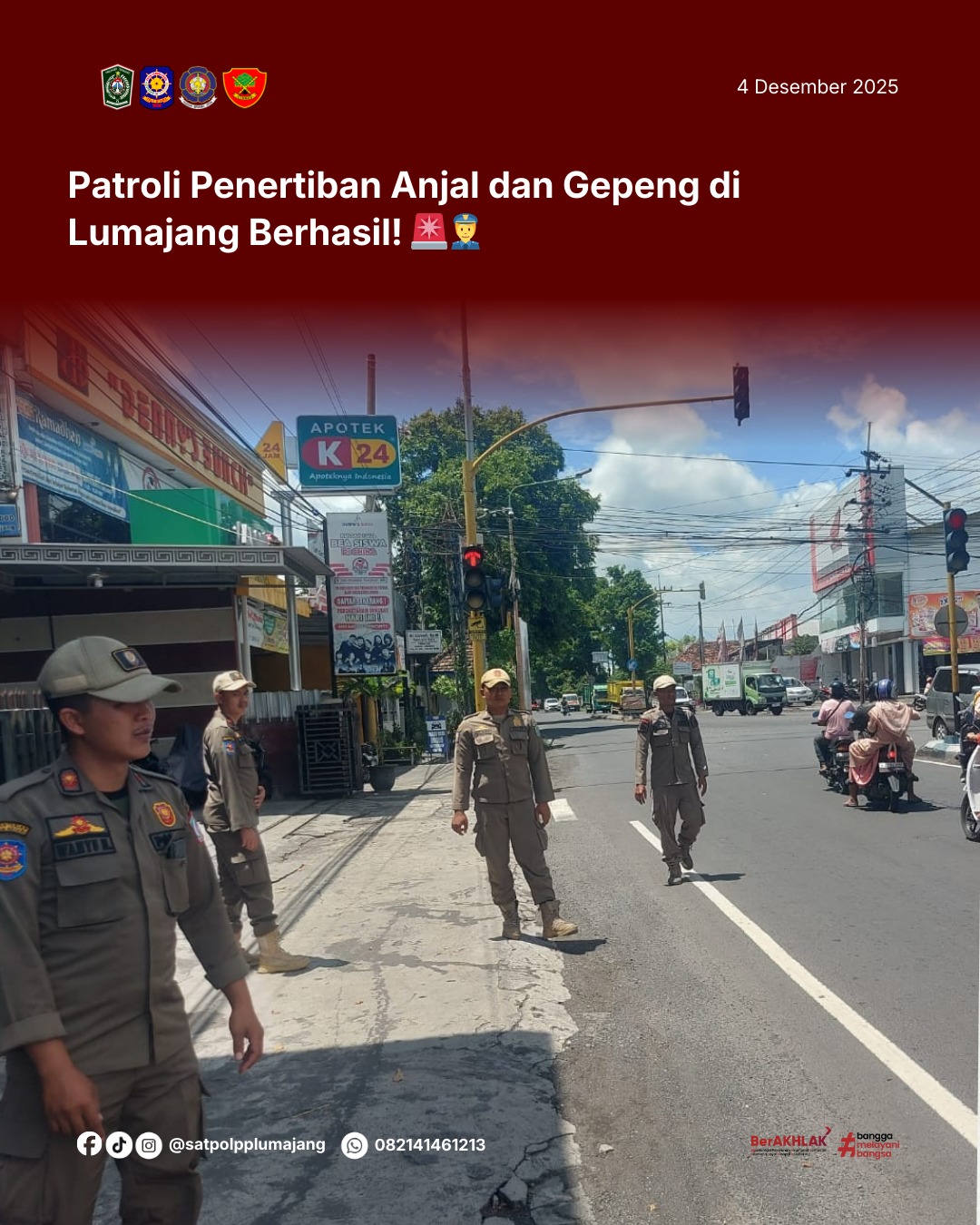 Giat Patroli Penertiban Anjal dan Gepeng di Kota Lumajang Berjalan Lancar! 