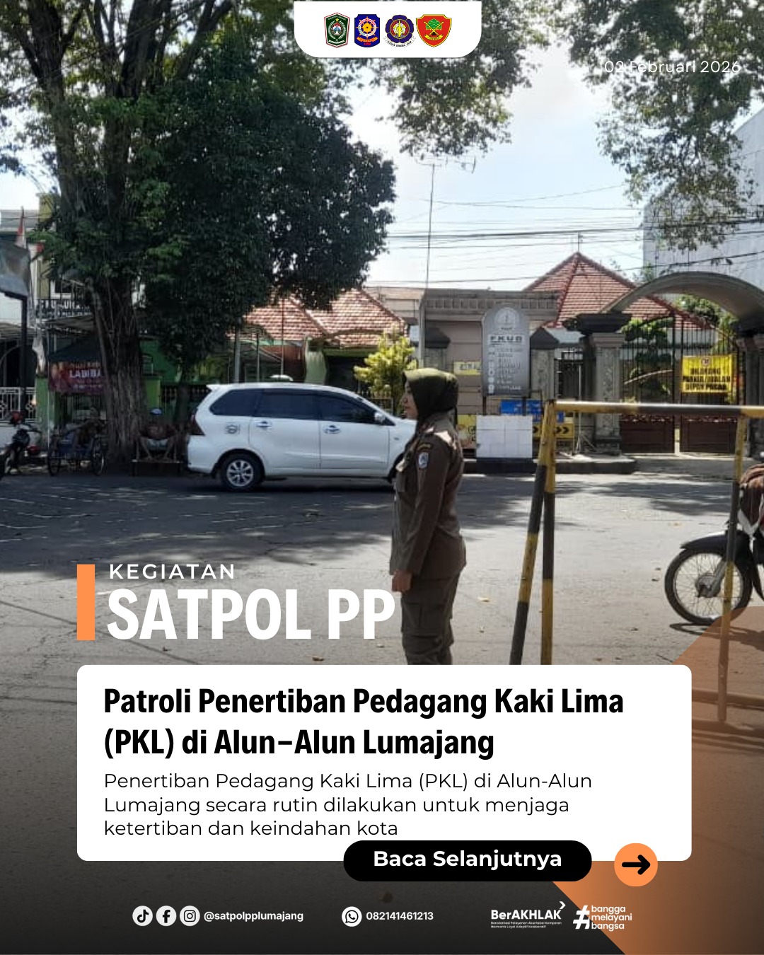 Penertiban PKL di kawasan alun - alun Lumajang