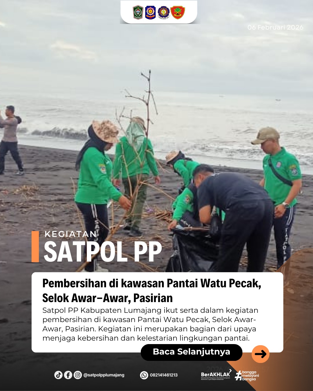 pembersihan di kawasan Pantai Watu Pecak,