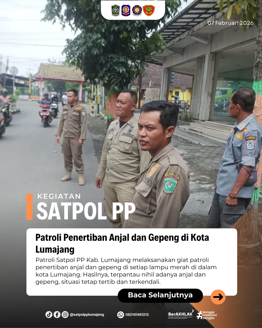 Patroli Penertiban Anjal dan Gepeng di Kota Lumajang