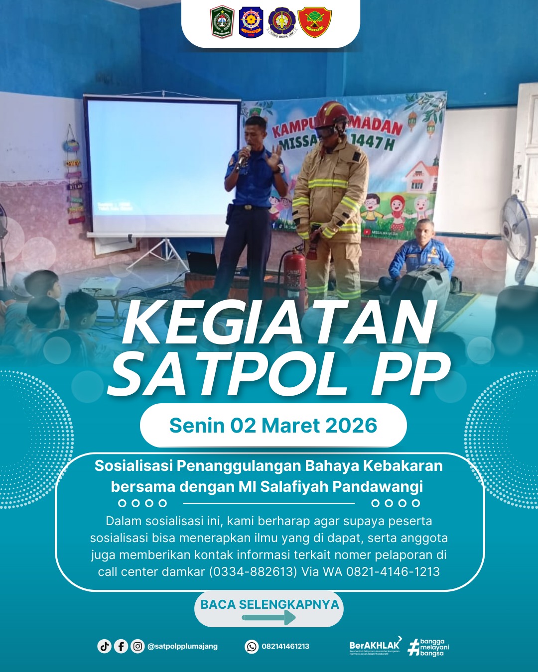 Sosialisasi Penanggulangan Bahaya Kebakaran bersama dengan MI Salafiyah Pandawangi 
