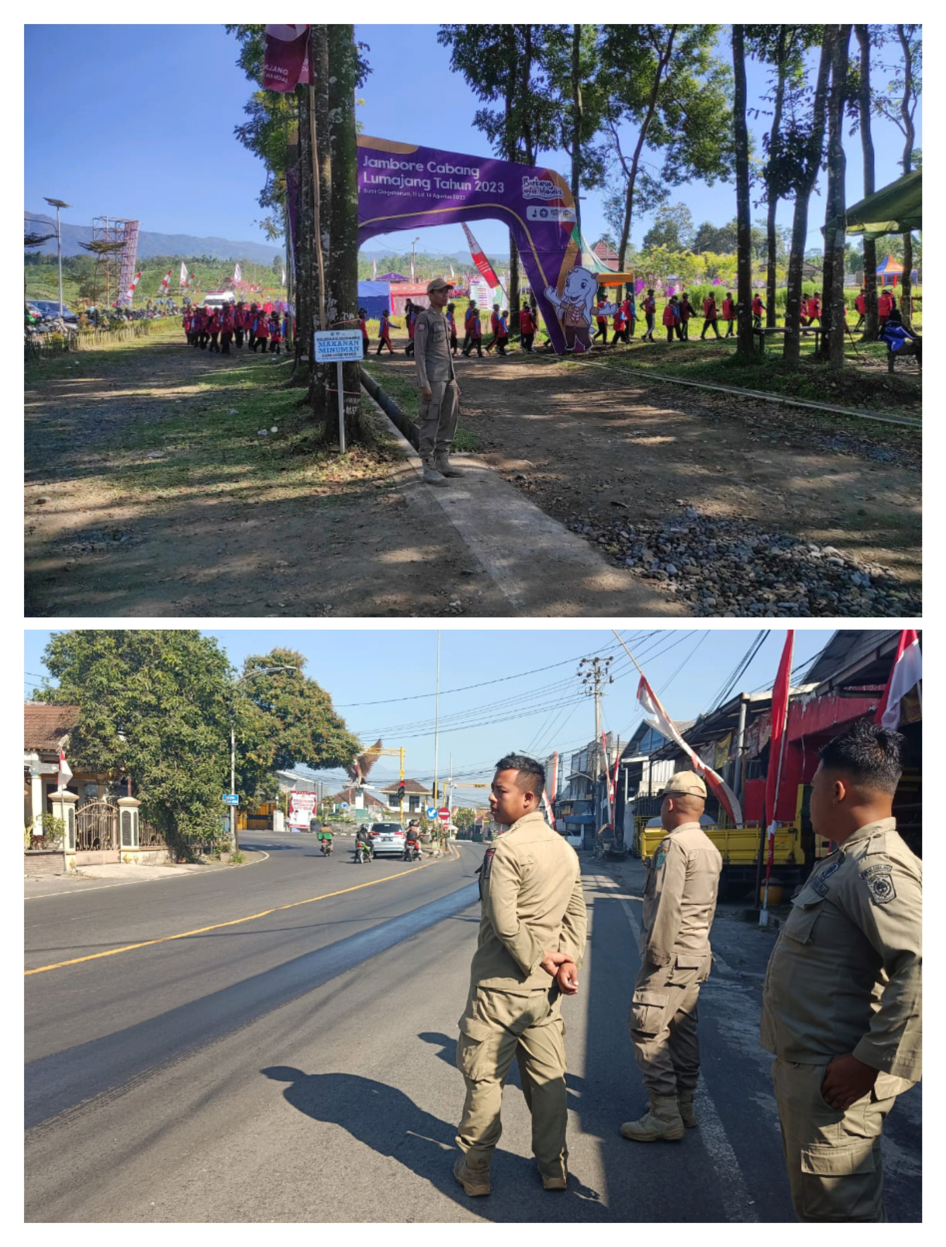 Pengamanan Acara Jambore Cabang Lumajang Tahun 2023 di Buper Glagah Arum dan Patroli Wilayah Kota Lumajang 