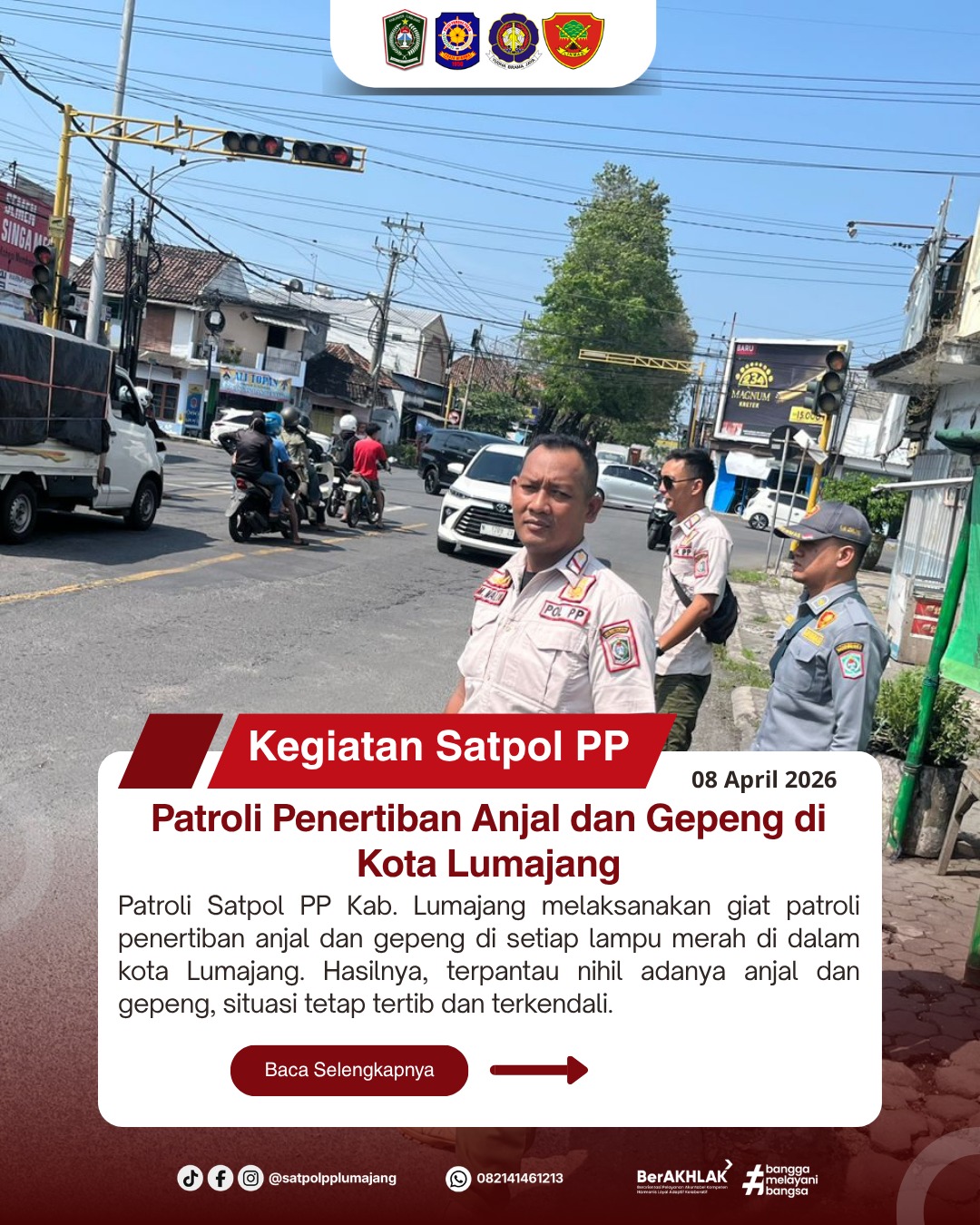 Patroli Penertiban Anjal dan Gepeng di Kota Lumajang