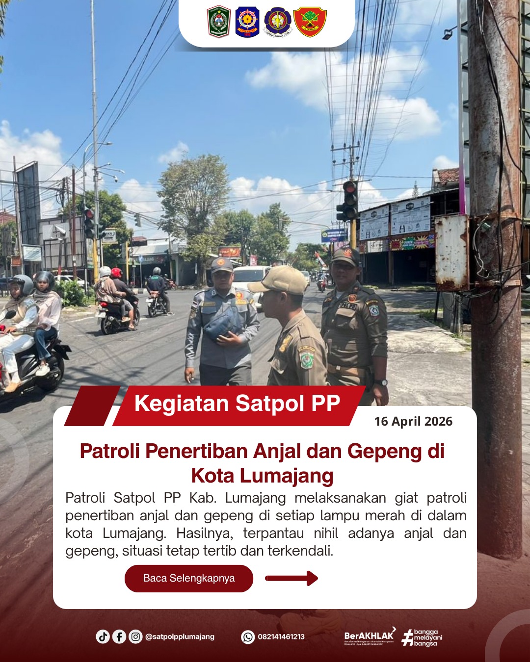 Patroli Penertiban Anjal dan Gepeng di Kota Lumajang