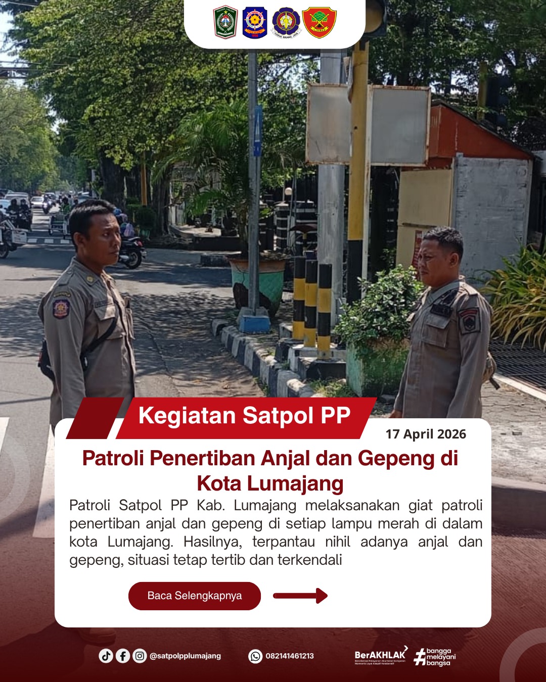 Patroli Penertiban Anjal dan Gepeng di Kota Lumajang