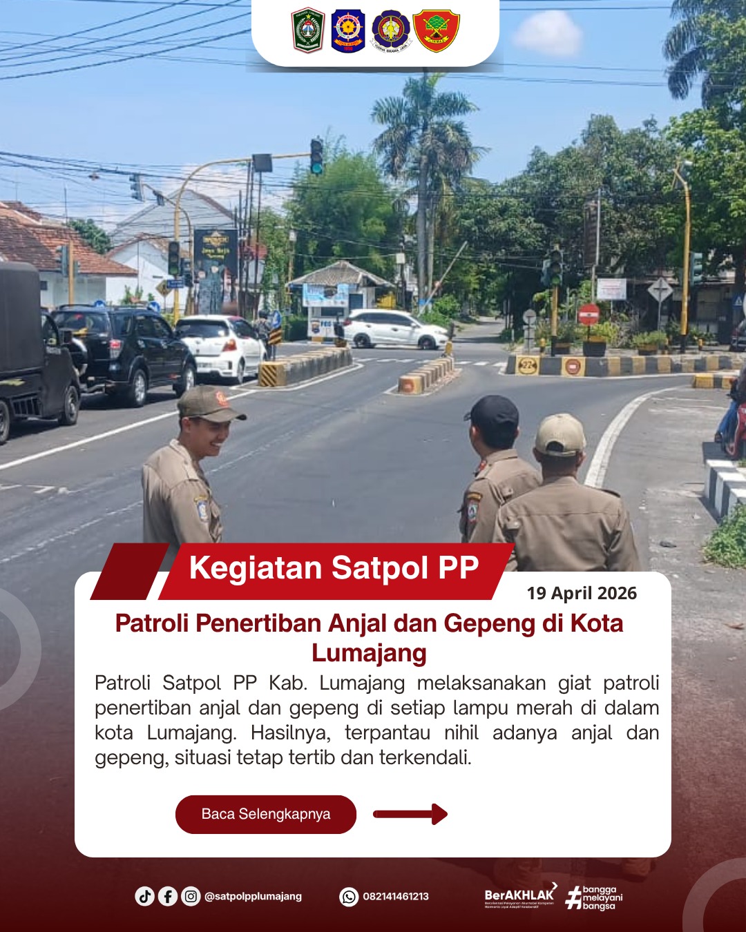 Patroli Penertiban Anjal dan Gepeng di Kota Lumajang