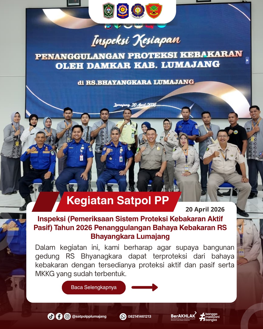 Inspeksi (Pemeriksaan Sistem Proteksi Kebakaran Aktif Pasif) Tahun 2026 Penanggulangan Bahaya Kebakaran RS Bhayangkara Lumajang